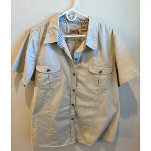 Schmidt work wear Fit For Her shirt. Women’s size 2X. Khaki, short sleeves.
